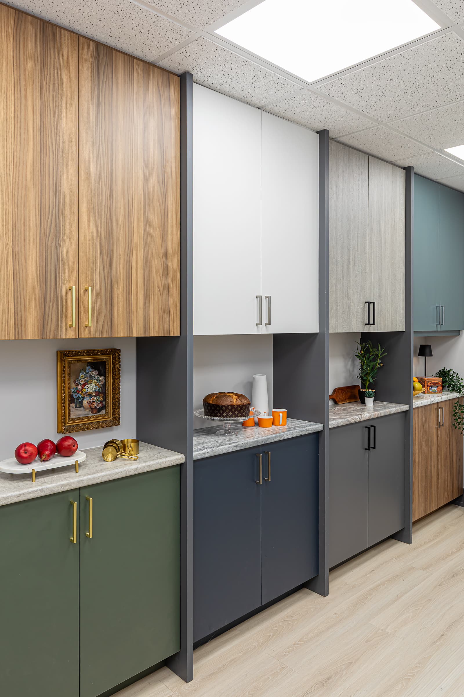 cabinetry colour display wall